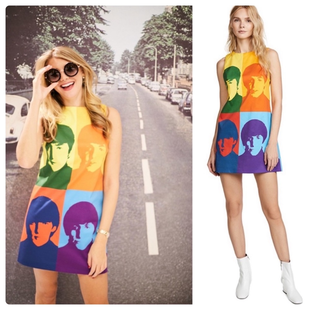 ALICE + OLIVIA X BEATLES CLYDE SHIFT DRESS - Picture 4 of 16